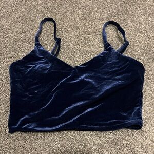 Athleta Deep Blue Velvet Sports Bra